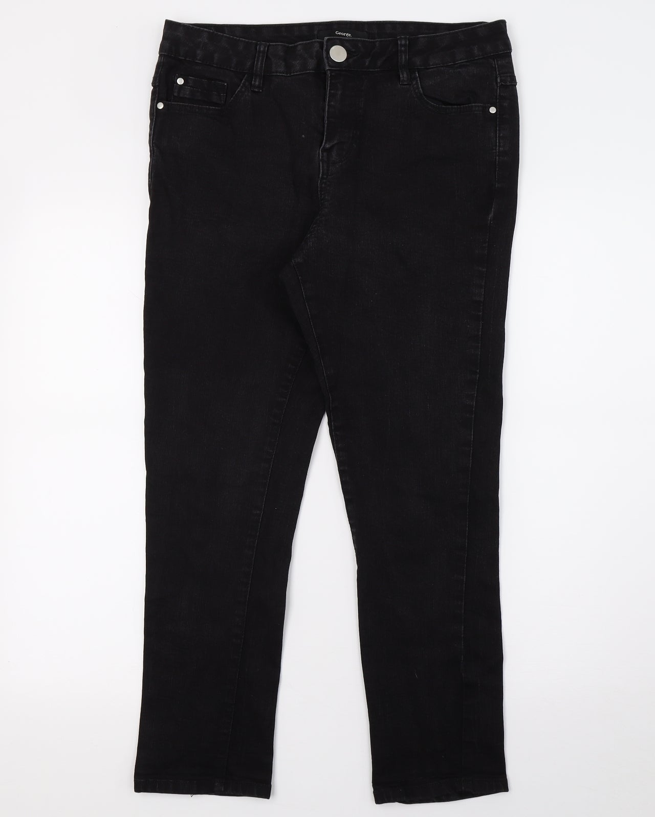 George Womens Black  Denim Skinny Jeans Size 12 L24 in