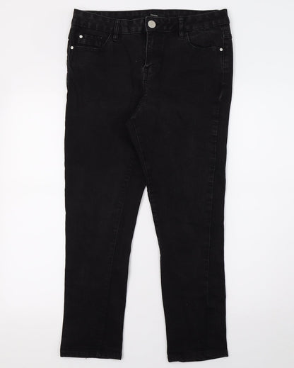 George Womens Black  Denim Skinny Jeans Size 12 L24 in