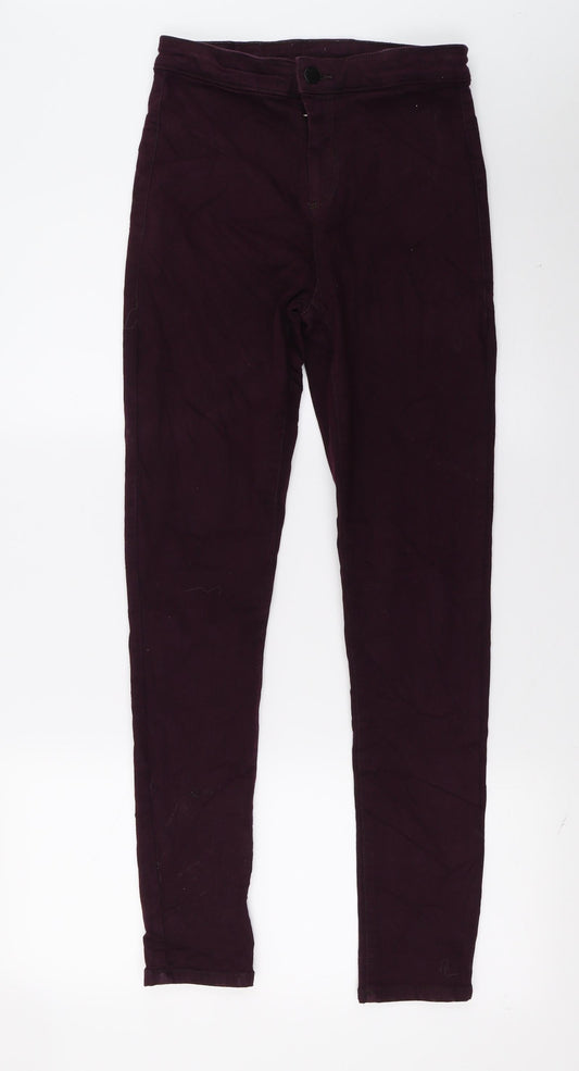 Topshop Womens Red  Denim Skinny Jeans Size 30 in L28 in