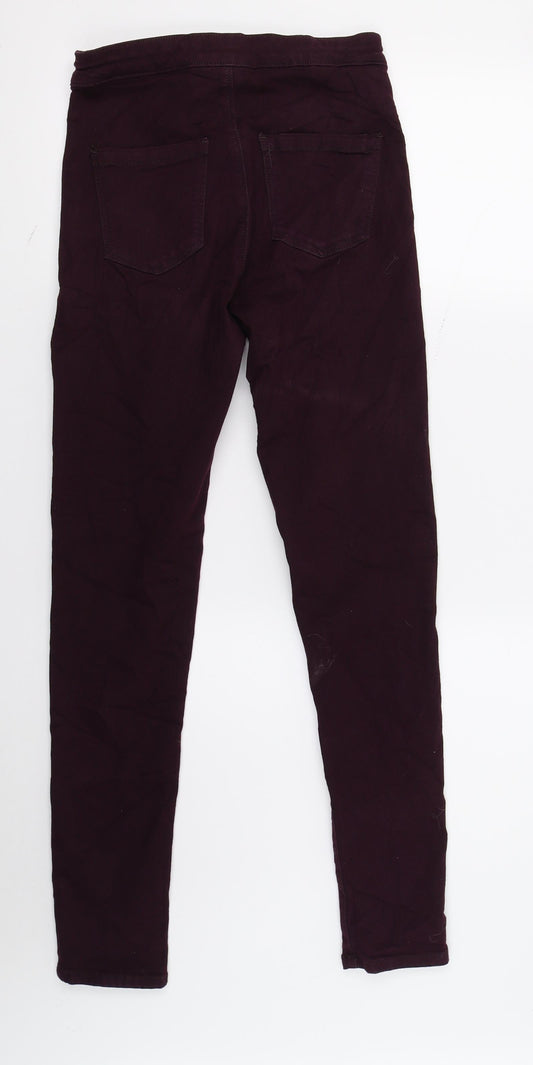 Topshop Womens Red  Denim Skinny Jeans Size 30 in L28 in