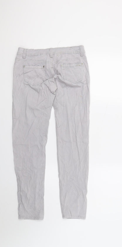 Womens UK Size 8 Preworn Regular Fit Skinny Grey Jeans