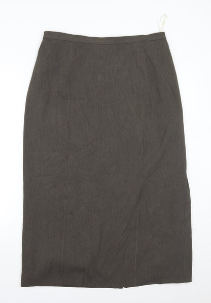 ELVI Womens Green   A-Line Skirt