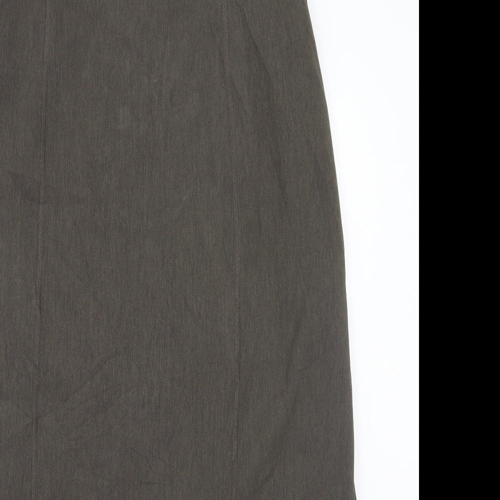 ELVI Womens Green   A-Line Skirt