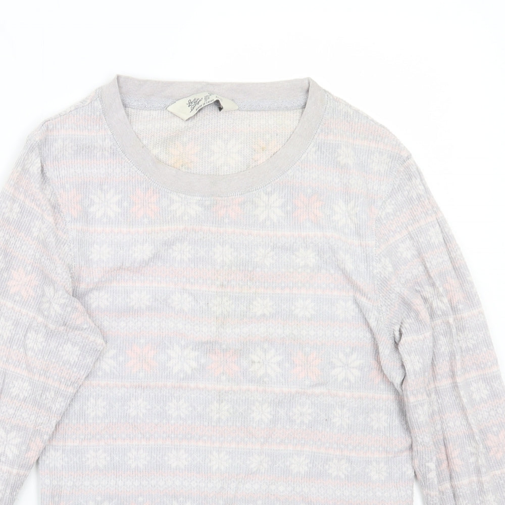 Love to lounge Womens Grey  Rayon Babydoll Pyjama Top Size S