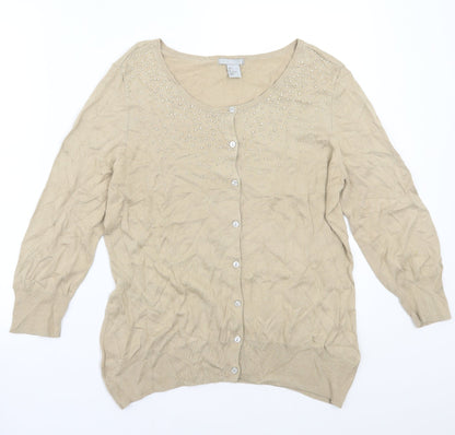 Womens UK Size L H&M Beige Cardigan Jumper
