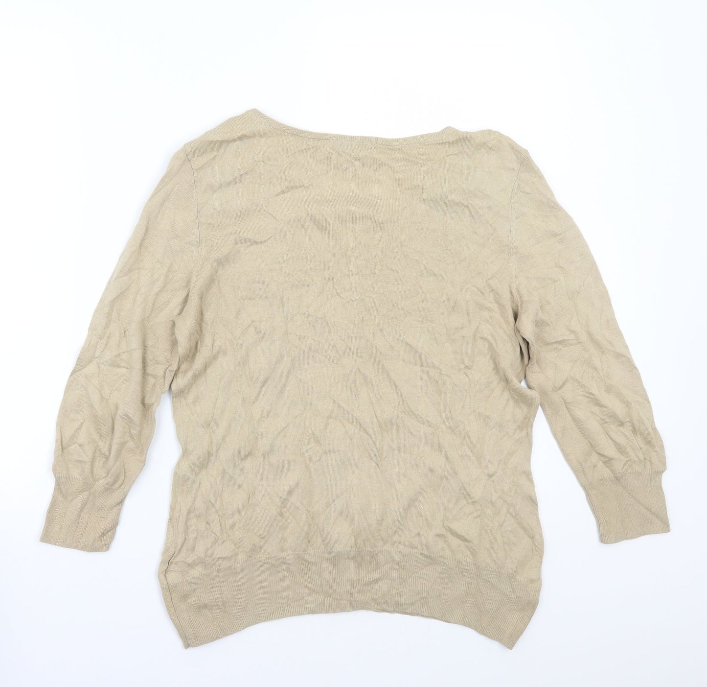 Womens UK Size L H&M Beige Cardigan Jumper