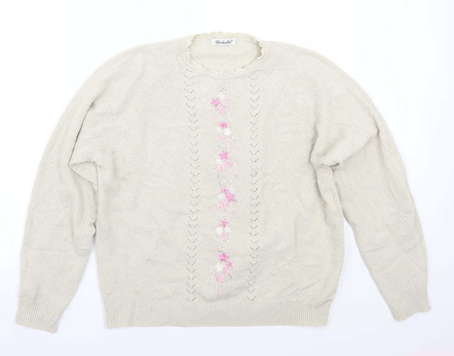 Womens UK Size 16 Berkertex Beige Pullover Jumper