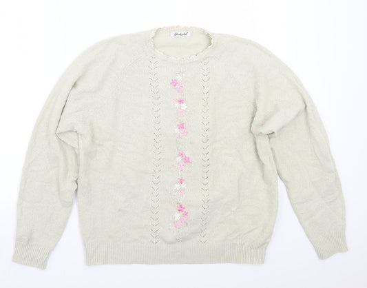 Womens UK Size 16 Berkertex Beige Pullover Jumper