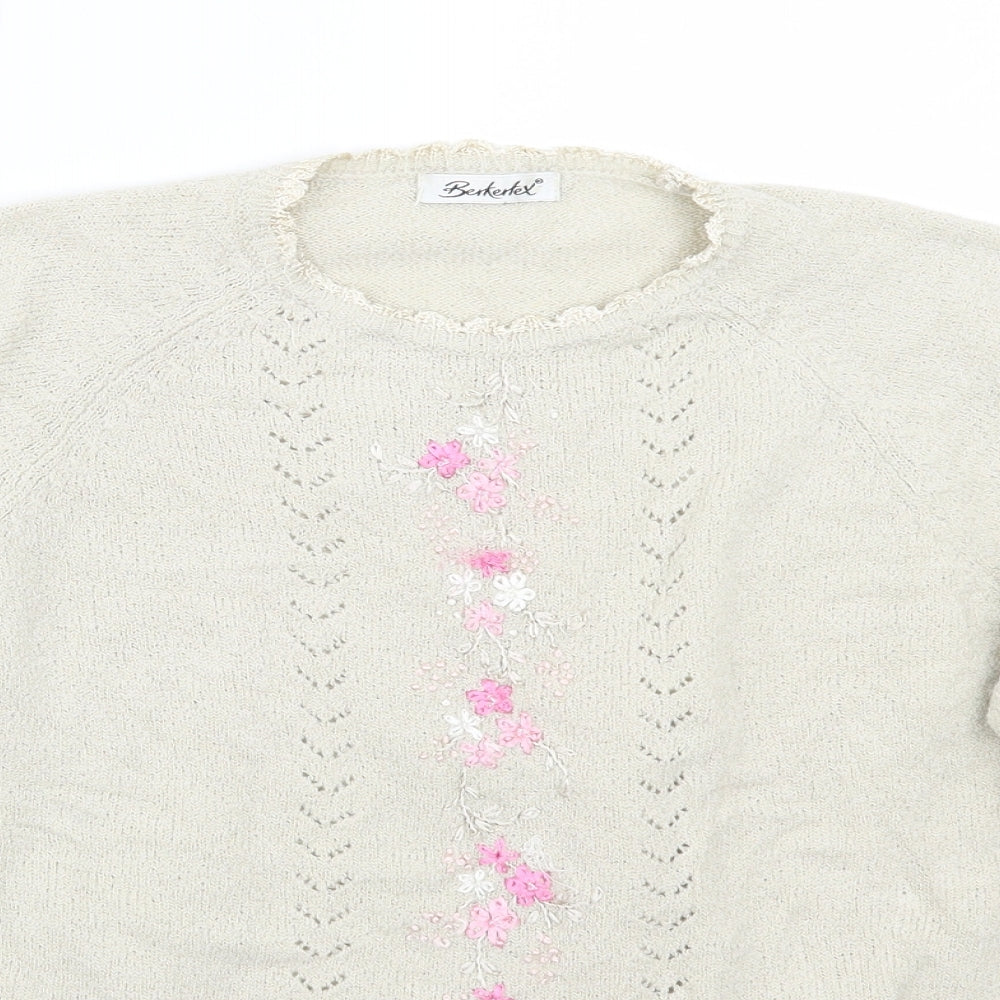 Womens UK Size 16 Berkertex Beige Pullover Jumper