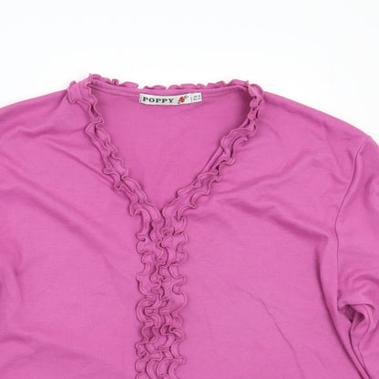 Poppy Womens Pink   Basic T-Shirt Size 16