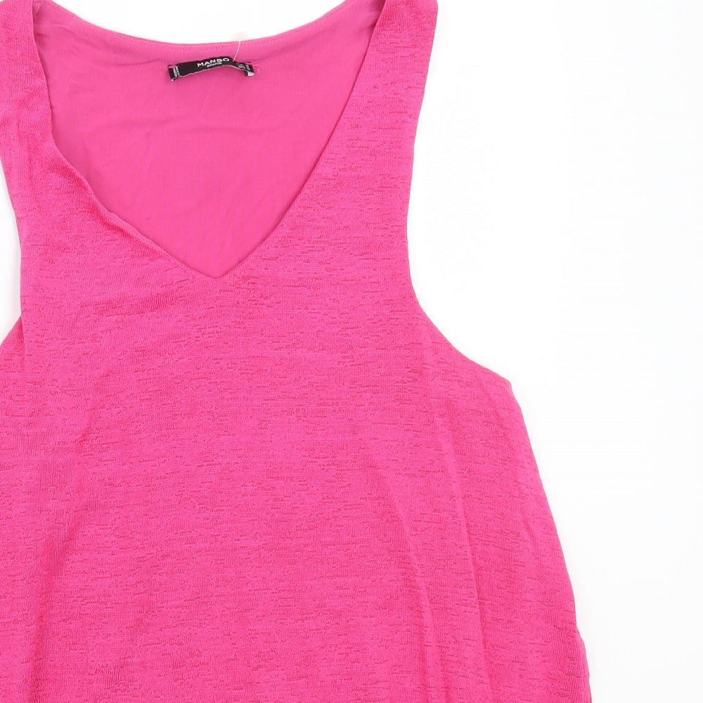 Womens UK Size M Mango Pink Basic T-Shirt