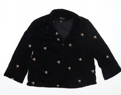 Womens UK Size 8 Newlook Black Basic Button-Up
