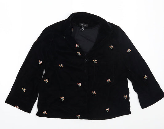 Womens UK Size 8 Newlook Black Basic Button-Up