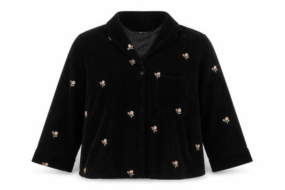 New Look Womens Black Floral  Basic Button-Up Size 8
