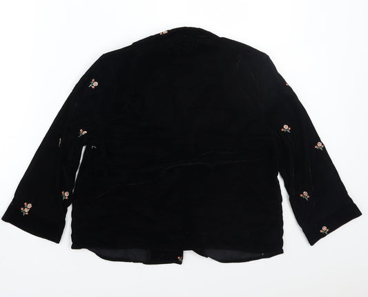 Womens UK Size 8 Newlook Black Basic Button-Up