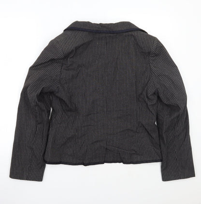 Newlook Womens Grey Striped  Jacket Coat Size 18
