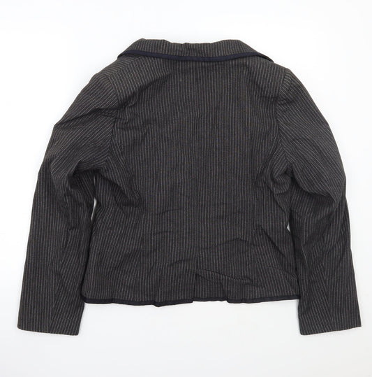 Newlook Womens Grey Striped  Jacket Coat Size 18