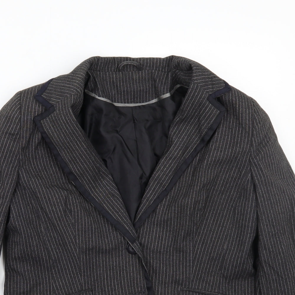 Newlook Womens Grey Striped  Jacket Coat Size 18