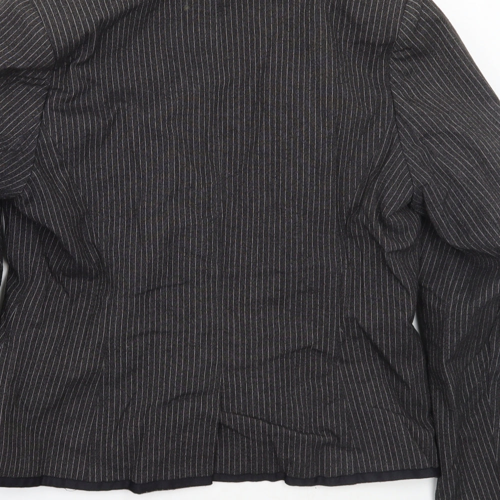 Newlook Womens Grey Striped  Jacket Coat Size 18