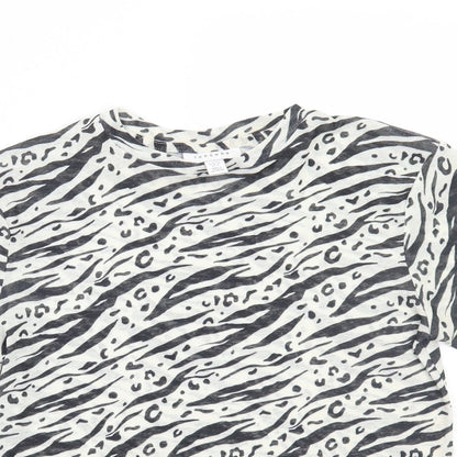 Womens UK Size 8 Topshop White Basic T-Shirt
