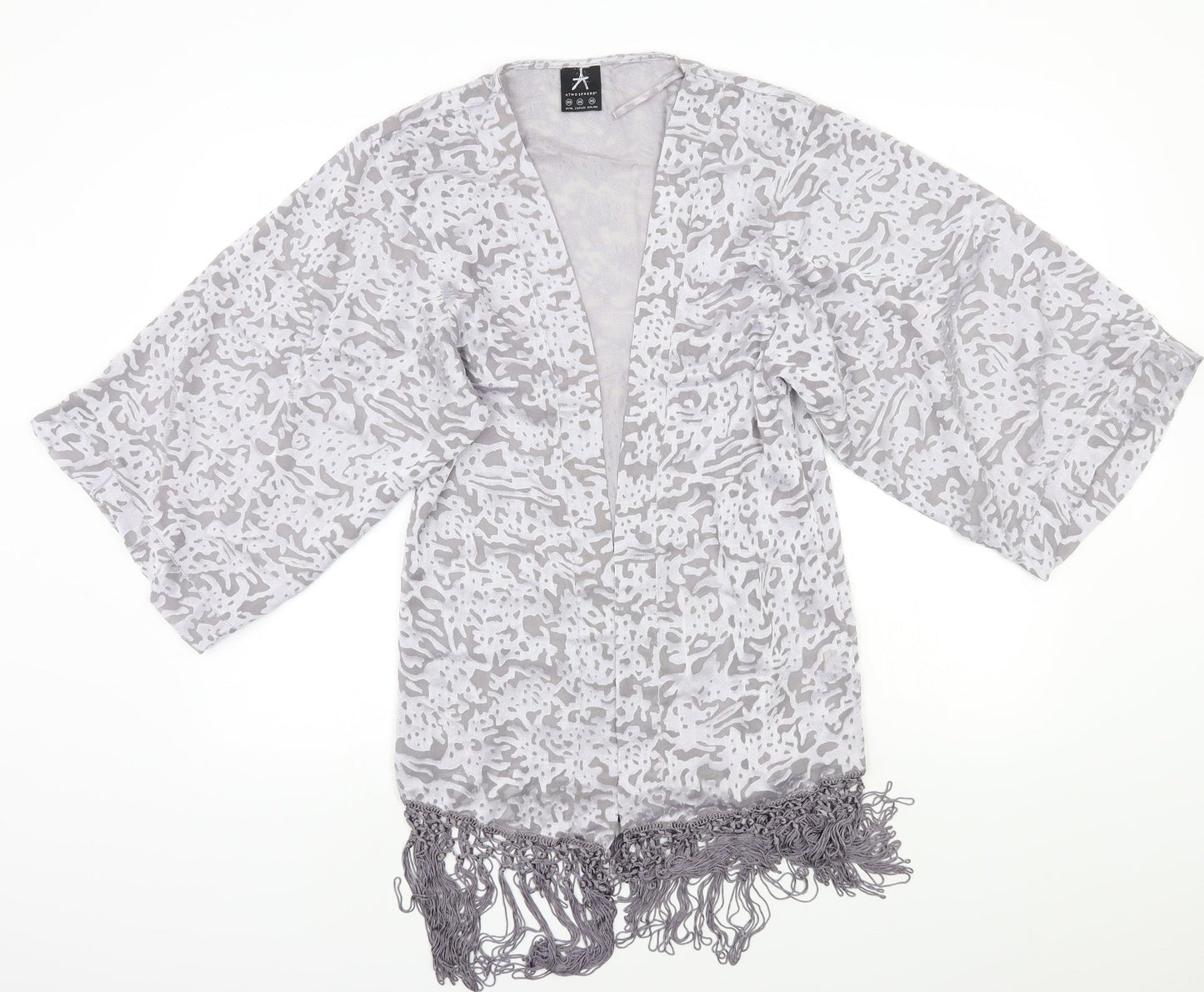 Primark Womens Silver Animal Print  Cardigan Jumper Size XS