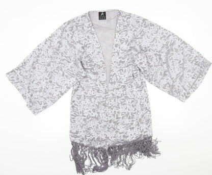 Primark Womens Silver Animal Print  Cardigan Jumper Size XS