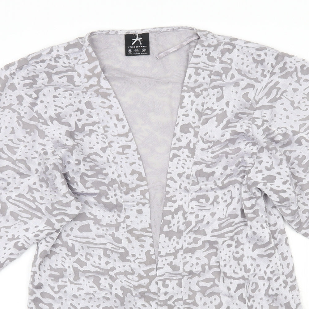 Primark Womens Silver Animal Print  Cardigan Jumper Size XS