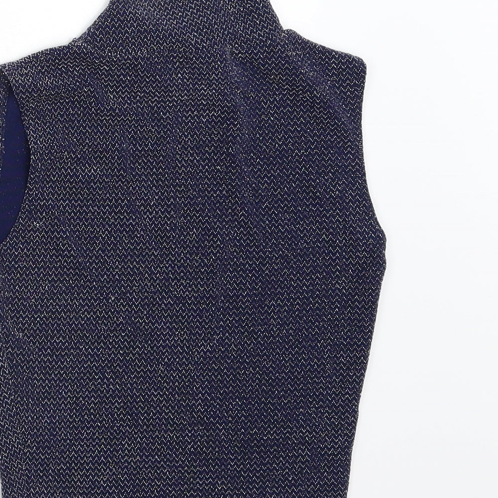 Womens UK Size 6 Fashion Union Blue Basic Tank