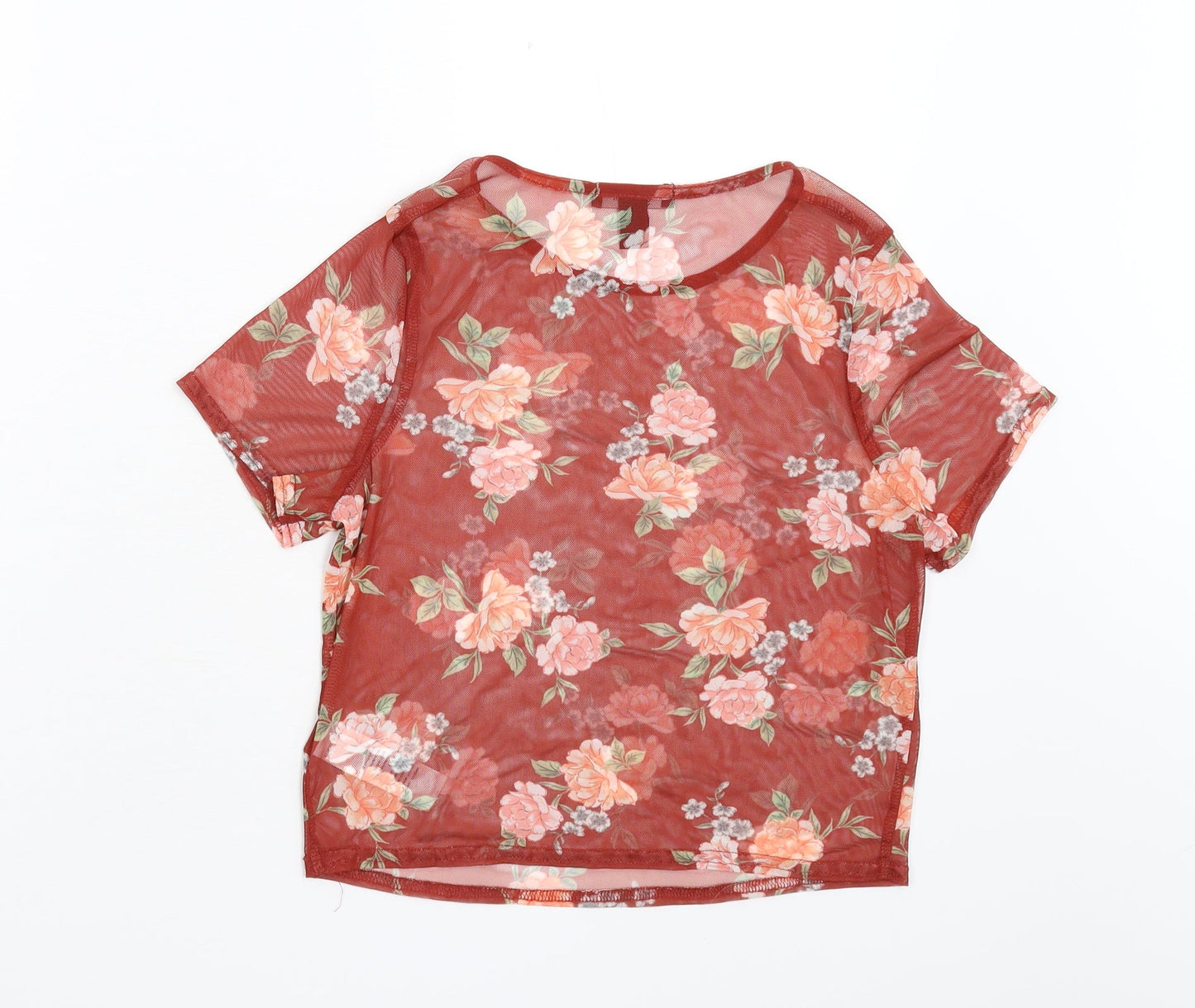 New Look 915 Girls Orange Floral  Basic Blouse Size 10-11 Years