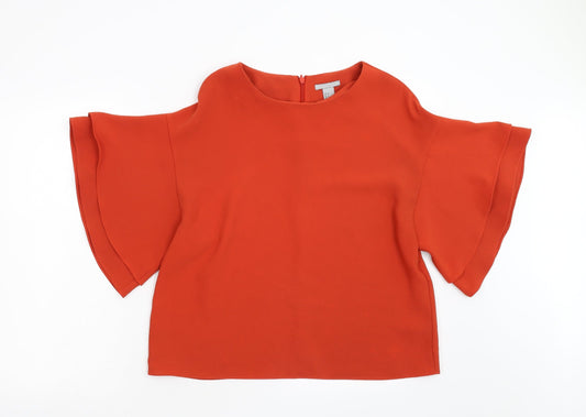 Womens UK Size 10 H&M Orange Basic Blouse