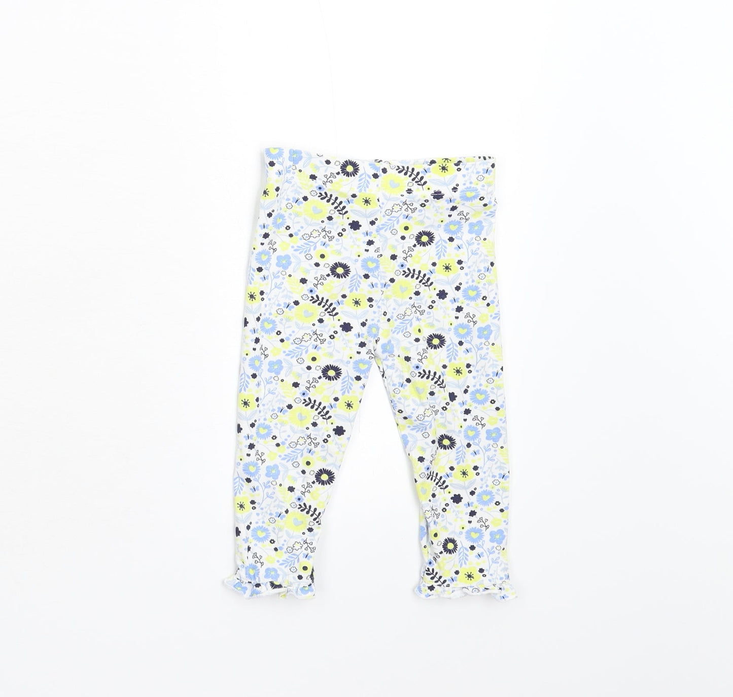 Lullaby Baby White Floral  Sweatpants Leggings Size 9-12 Months