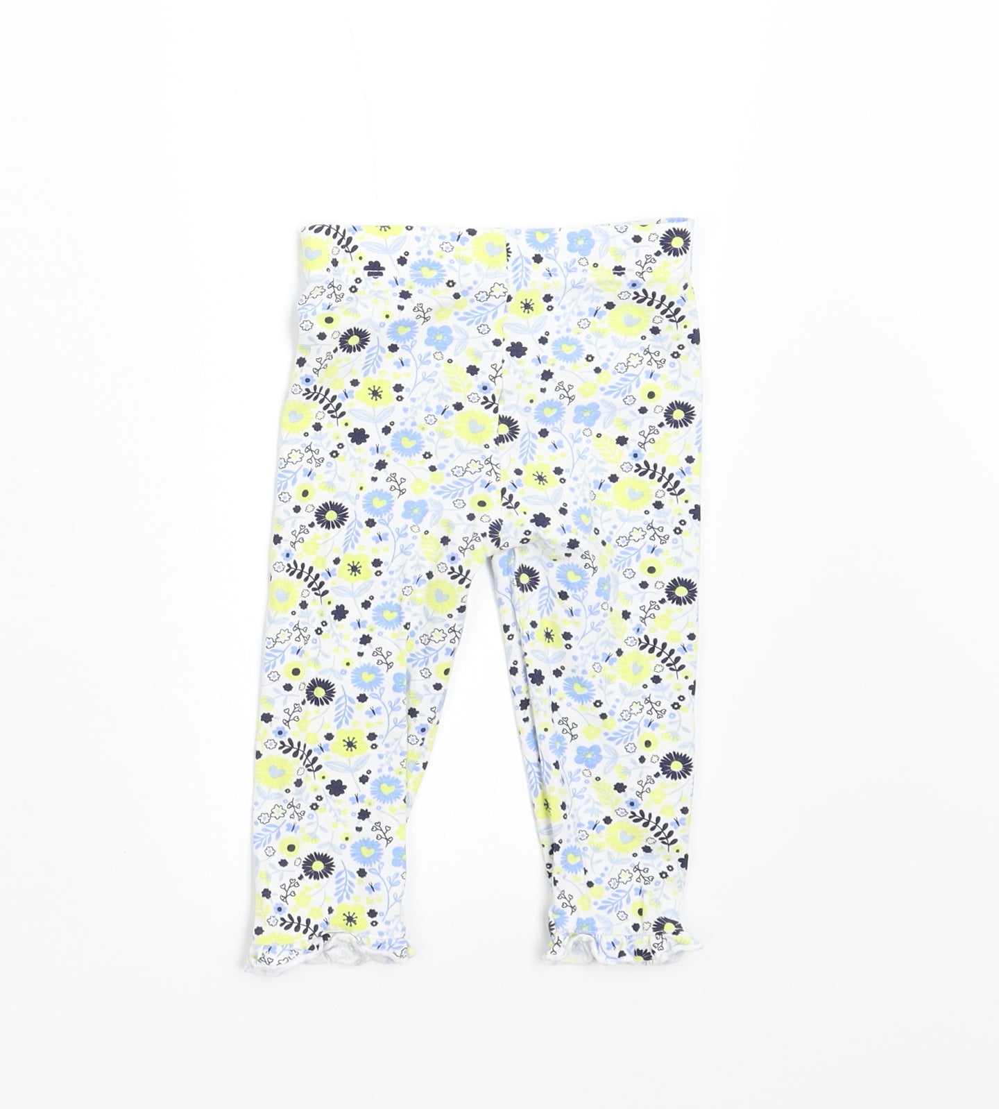 Lullaby Baby White Floral  Sweatpants Leggings Size 9-12 Months