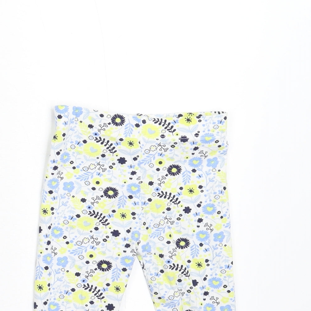 Lullaby Baby White Floral  Sweatpants Leggings Size 9-12 Months