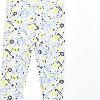 Lullaby Baby White Floral  Sweatpants Leggings Size 9-12 Months