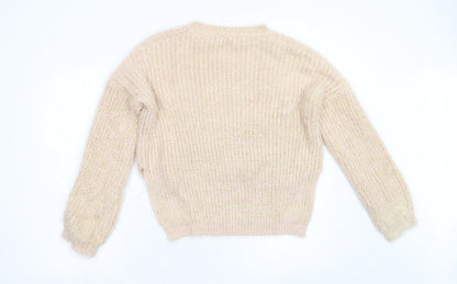 Womens UK Size M Wild Flower Pink Pullover Jumper