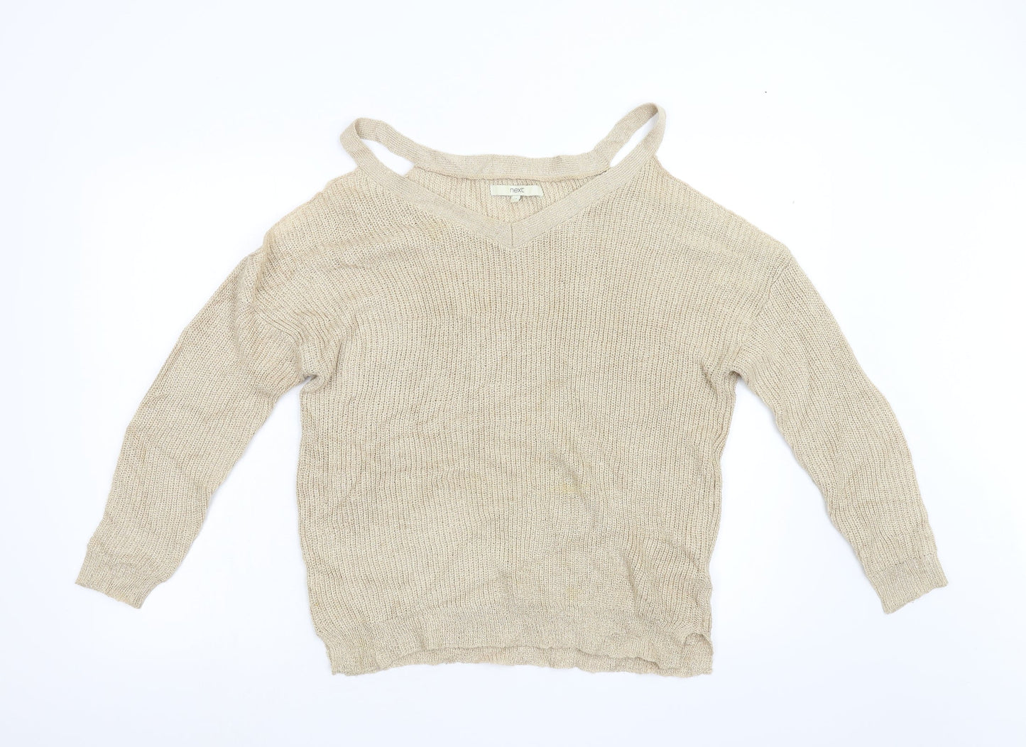 Womens UK Size 14 NEXT Gold Pullover Jumper