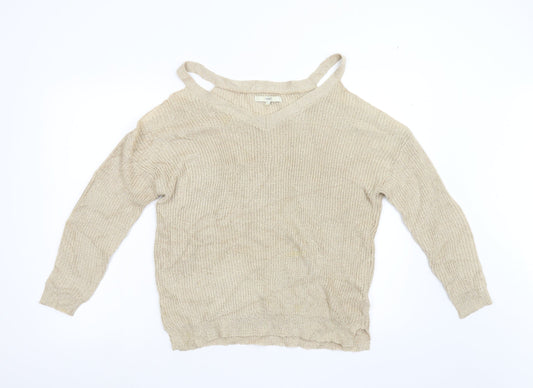 Womens UK Size 14 NEXT Gold Pullover Jumper
