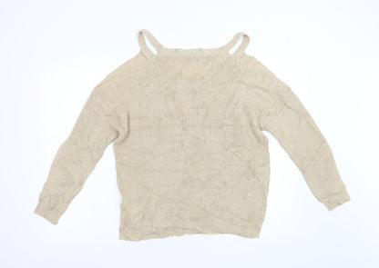 Womens UK Size 14 NEXT Gold Pullover Jumper