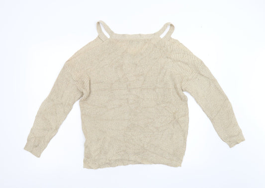 Womens UK Size 14 NEXT Gold Pullover Jumper