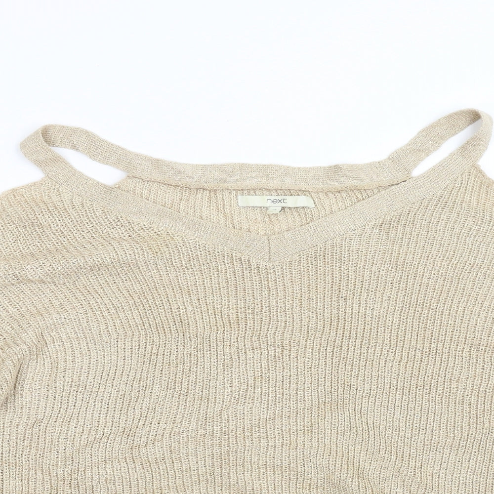 Womens UK Size 14 NEXT Gold Pullover Jumper