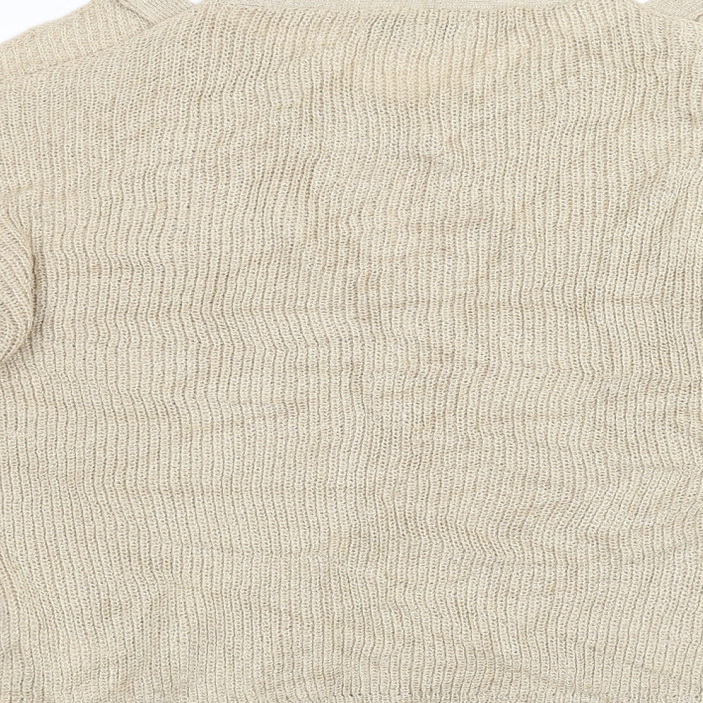 Womens UK Size 14 NEXT Gold Pullover Jumper