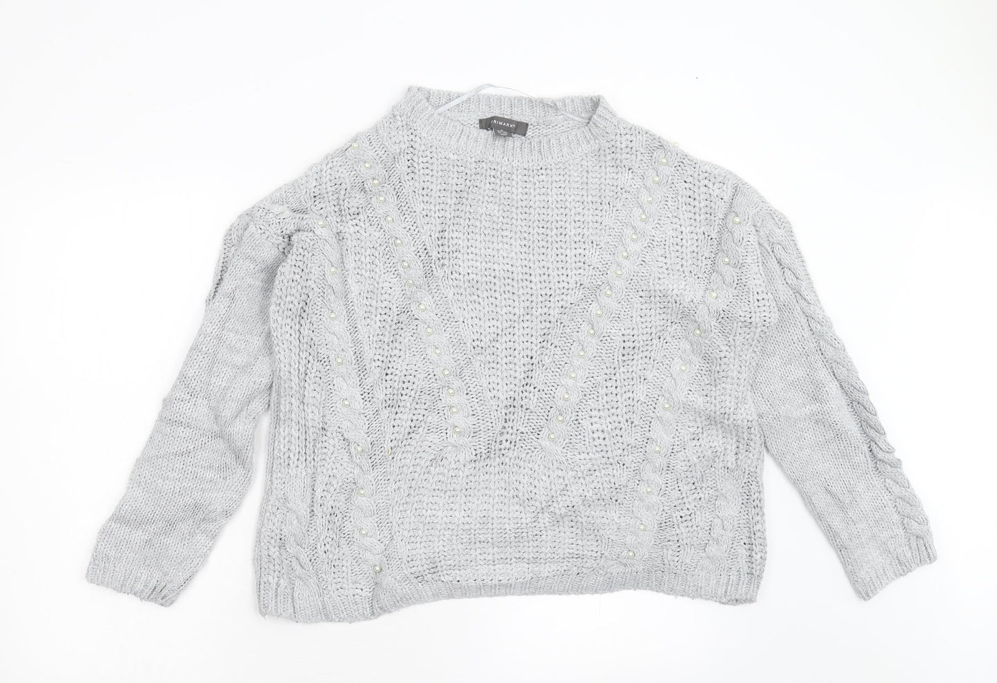 Primark Womens Grey  Knit Pullover Jumper Size M