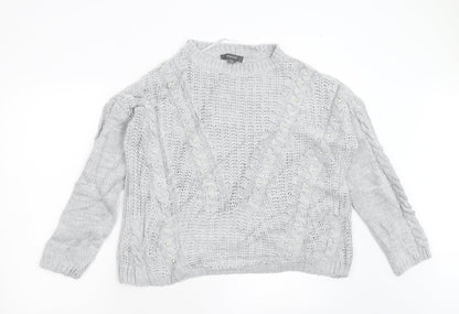 Primark Womens Grey  Knit Pullover Jumper Size M