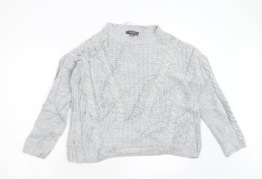 Primark Womens Grey  Knit Pullover Jumper Size M