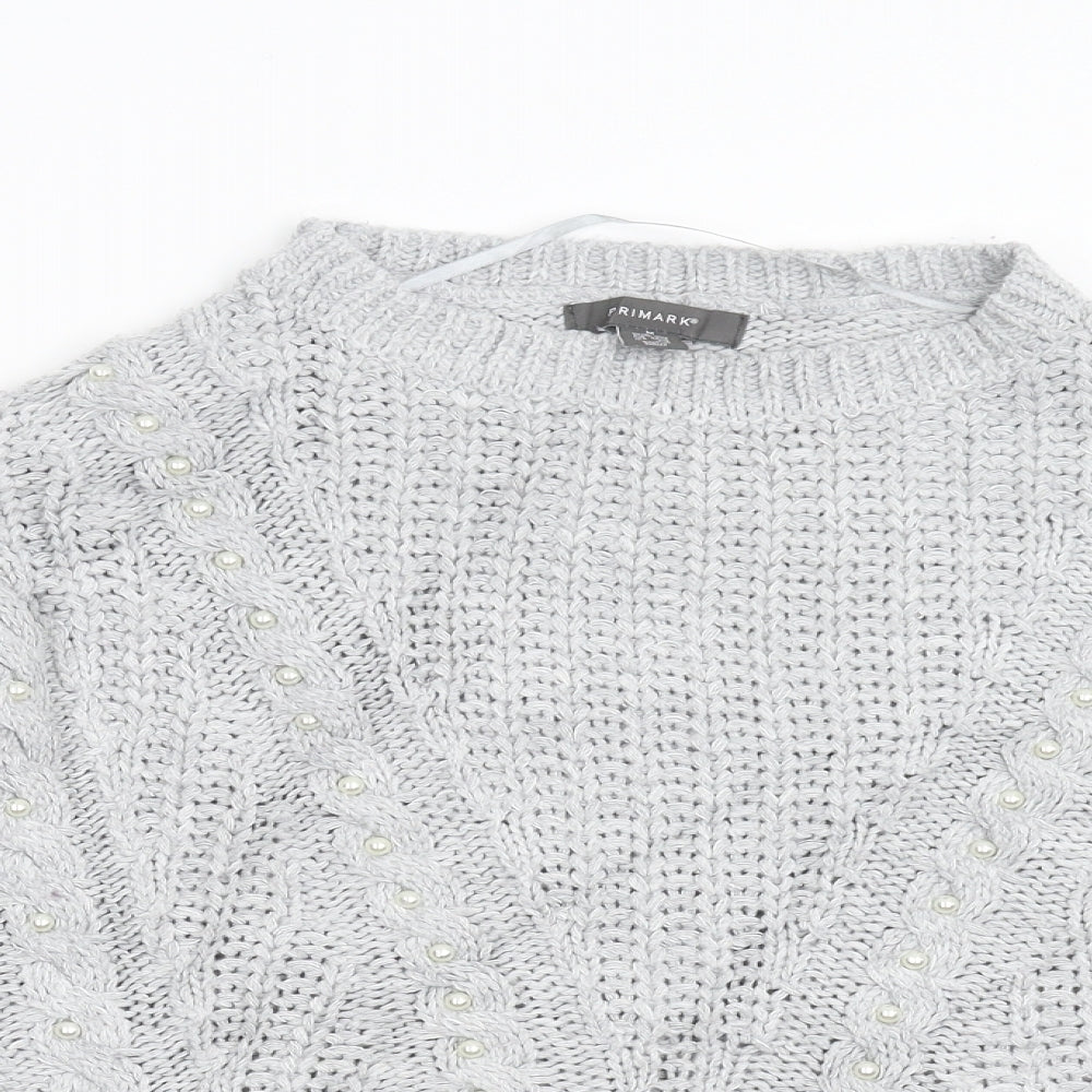 Primark Womens Grey  Knit Pullover Jumper Size M