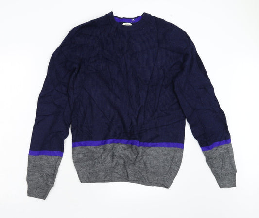 M&S Mens Blue  Knit Pullover Jumper Size M