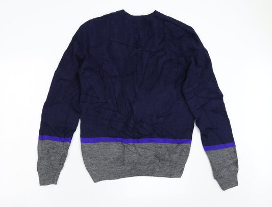 M&S Mens Blue  Knit Pullover Jumper Size M
