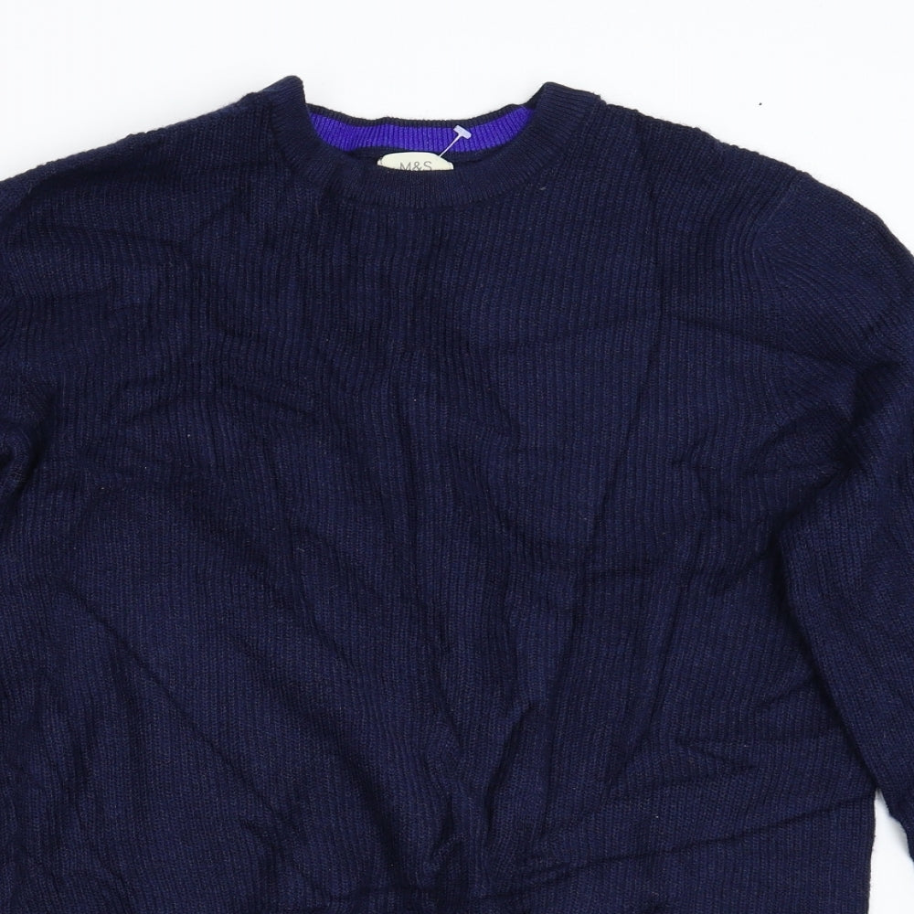 M&S Mens Blue  Knit Pullover Jumper Size M