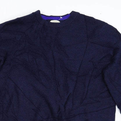 M&S Mens Blue  Knit Pullover Jumper Size M