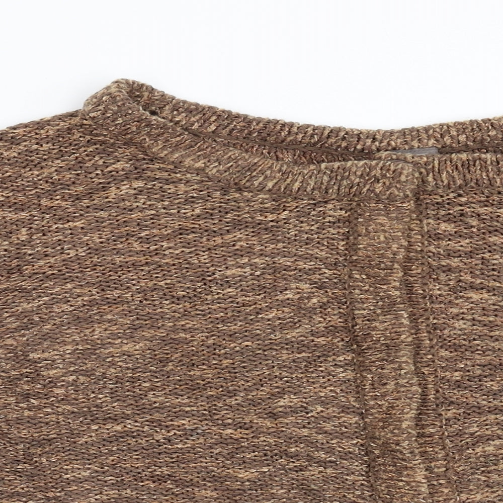 TU Womens Brown  Knit Cardigan Jumper Size 12